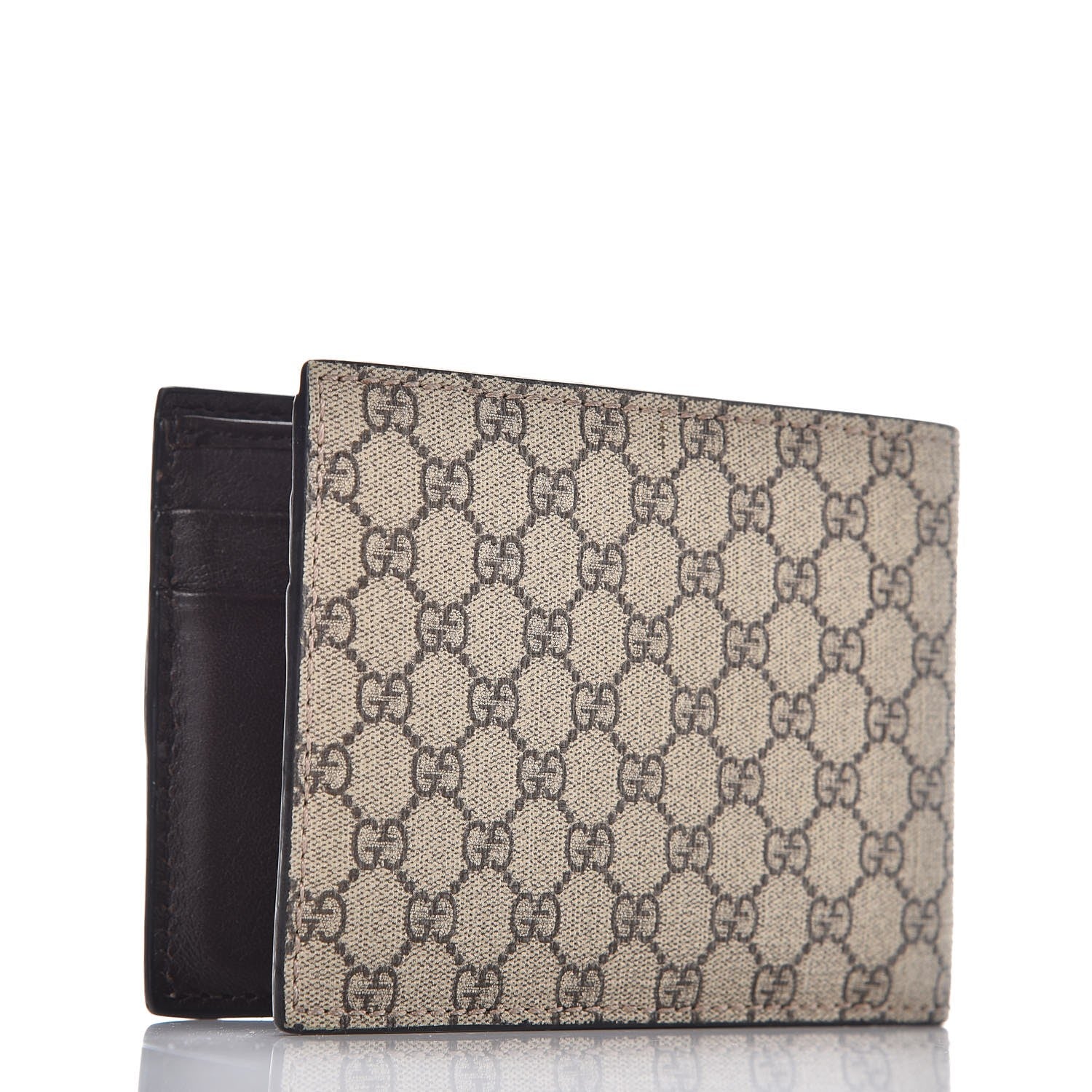 Gucci GG Plus Monogram Bi-Fold Wallet Dark Brown 3 of 7