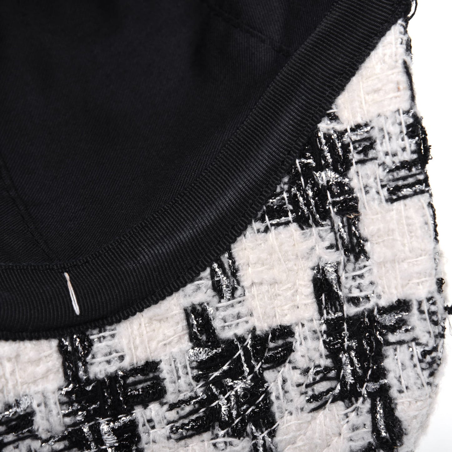 Tweed CC Cap Hat M Black White