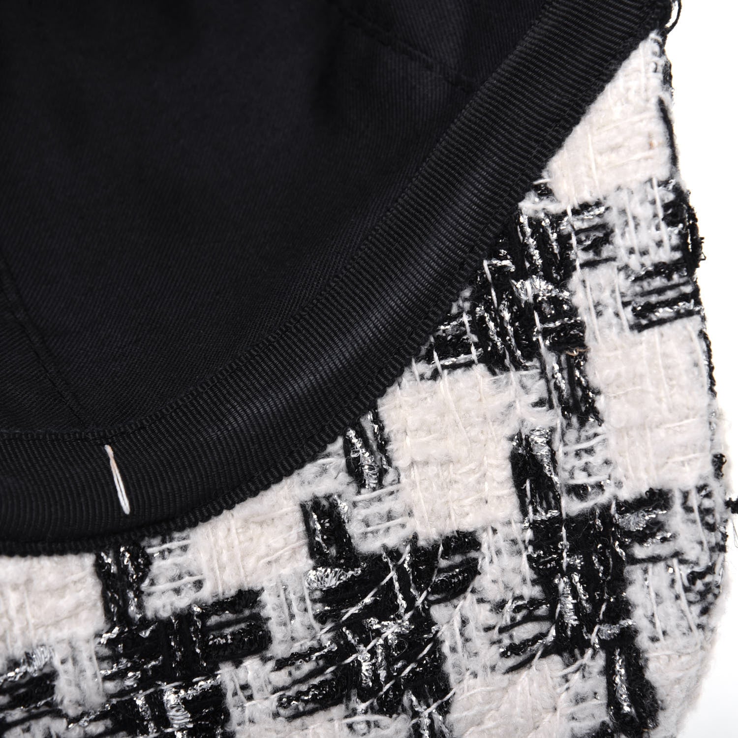 Chanel Tweed CC Cap Hat M Black White 7 of 12