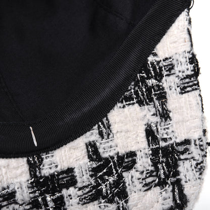 Chanel Tweed CC Cap Hat M Black White 7 of 12