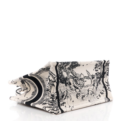 Christian Dior Canvas Embroidered Small Zodiac Toile De Jouy Book Tote Latte 4 of 12