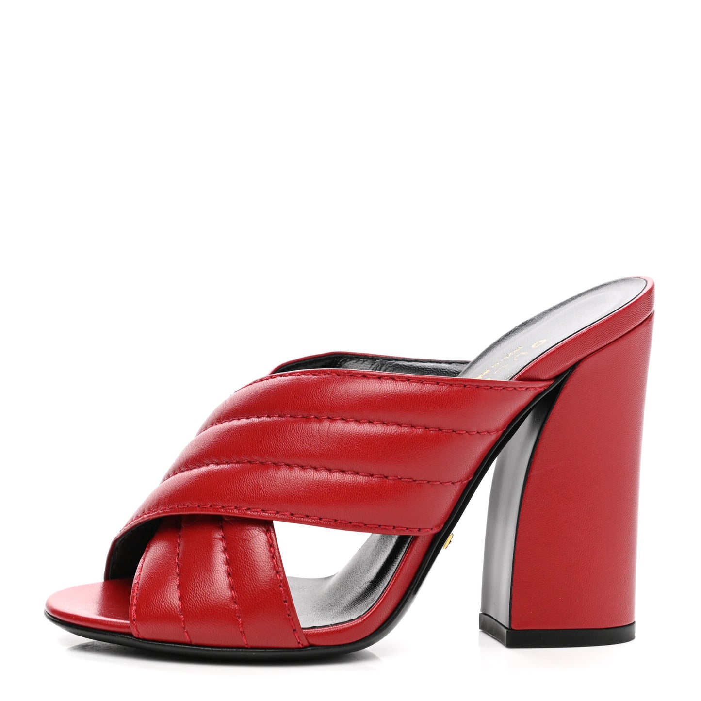 Malaga Kid Webby Crossover High Heel Slide Sandals 35 Hibiscus Red
