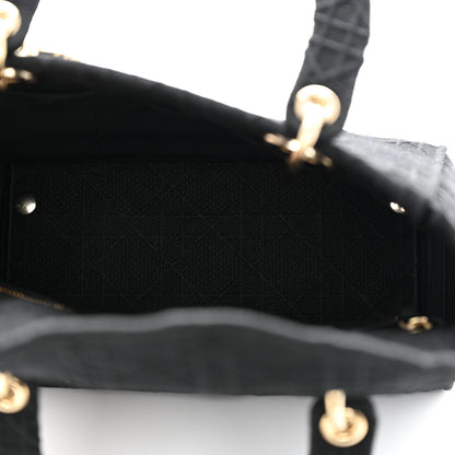 Christian Dior Canvas Embroidered Cannage Medium Lady D-Lite Black 5 of 10