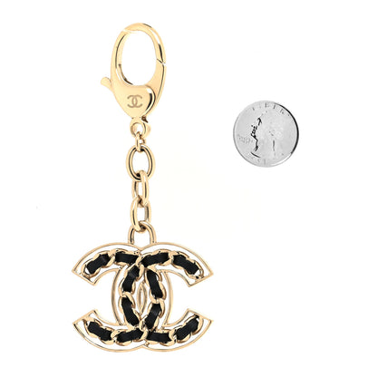 Chanel Lambskin CC Chain Keychain Black Gold 2 of 3