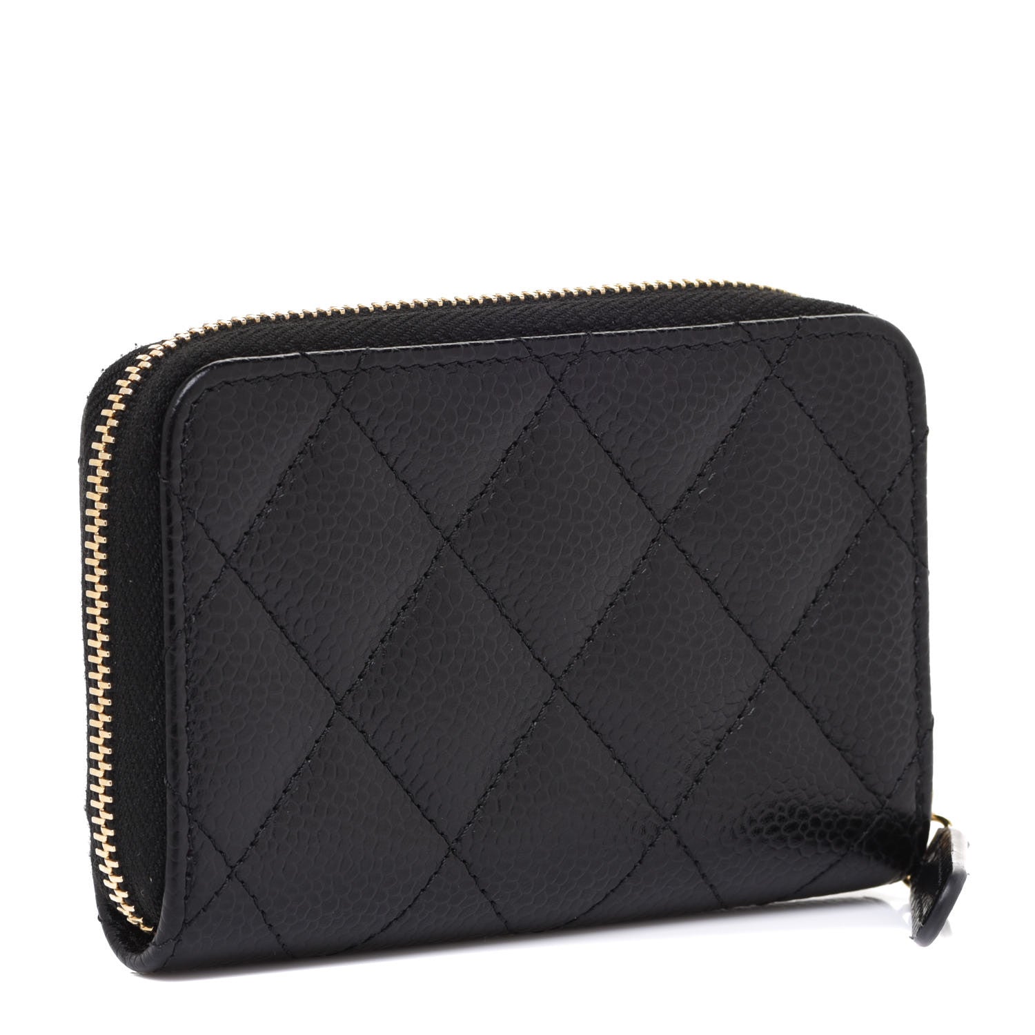 Chanel Caviar Quilted Zip Coin Purse Black 3 of 9