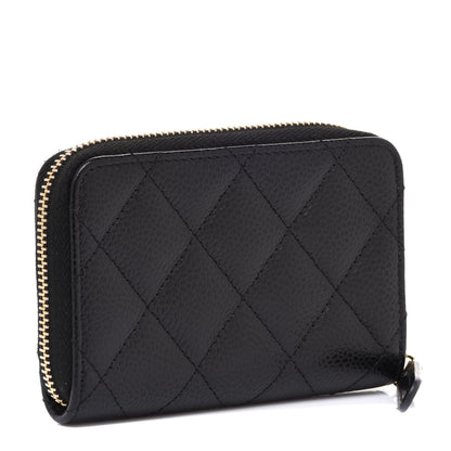 Chanel Caviar Quilted Zip Coin Purse Black 3 of 9