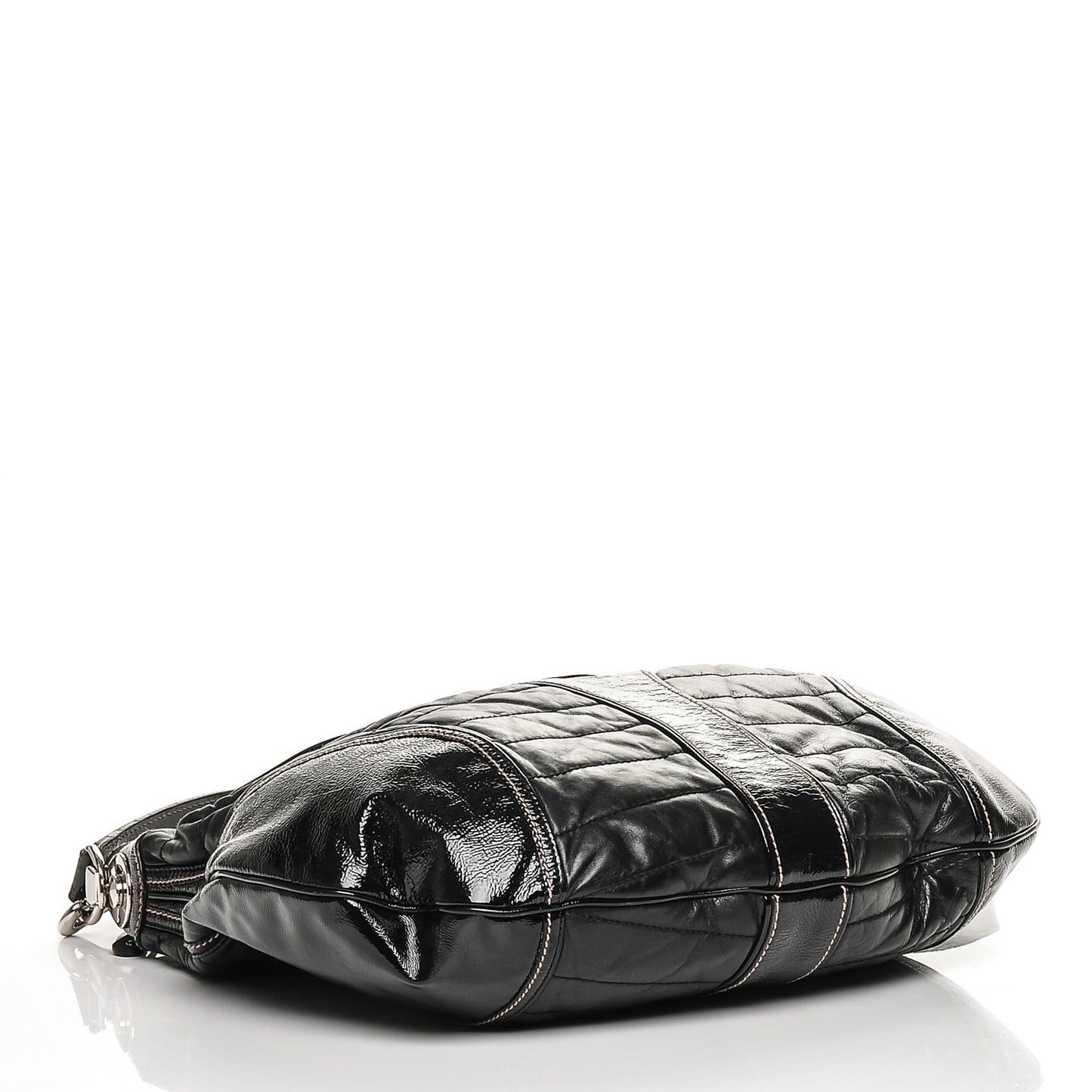 Patent Calfskin Medium Snow Glam Hobo Black