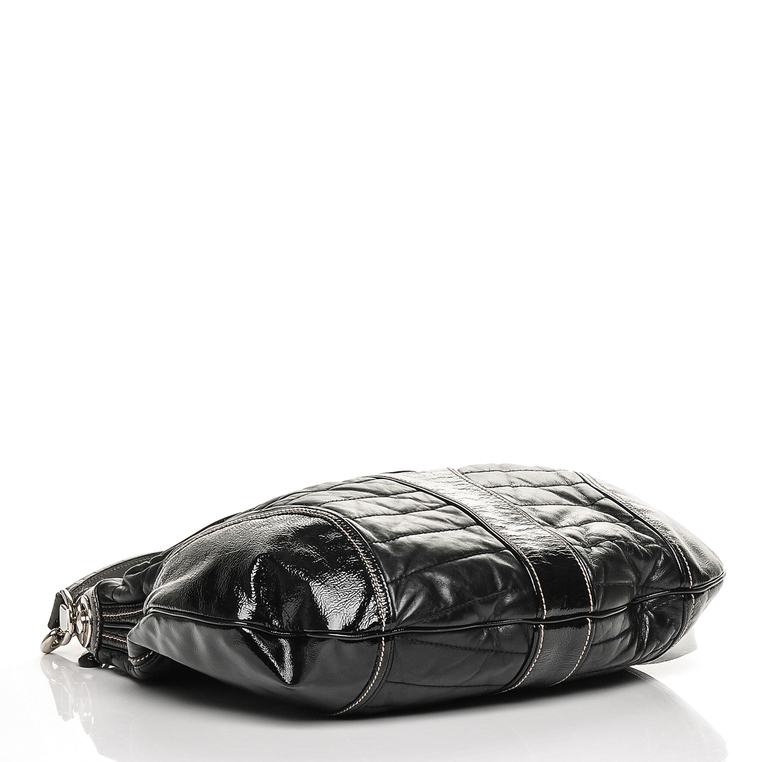 Gucci Patent Calfskin Medium Snow Glam Hobo Black 4 of 6