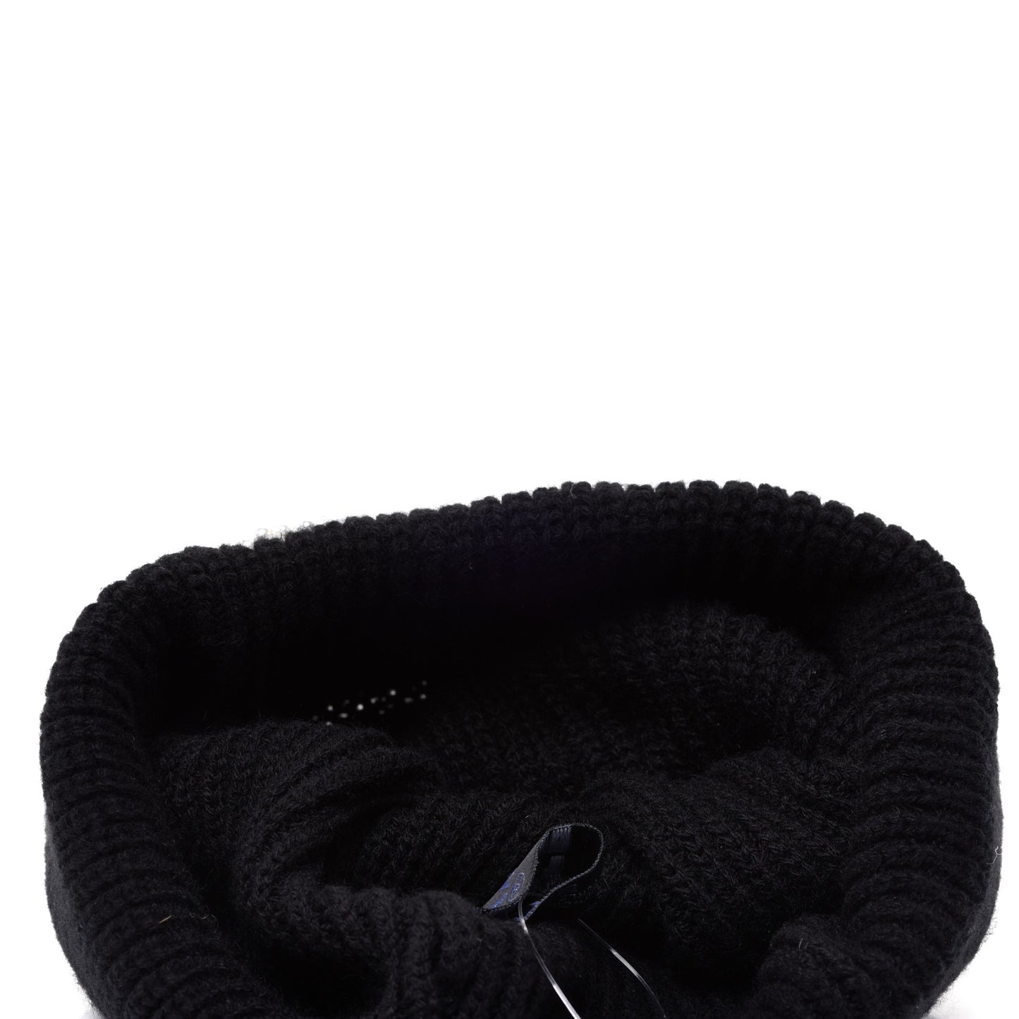 Cashmere Logo Beanie Hat Black White