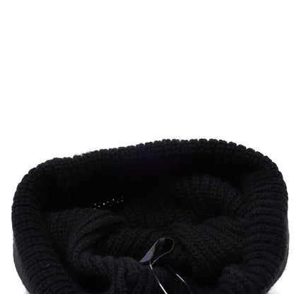 Chanel Cashmere Logo Beanie Hat Black White 5 of 9