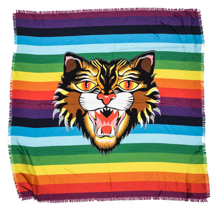 Gucci Silk Angry Cat Foulard Square Scarf Scarf Multicolor 1 of 6