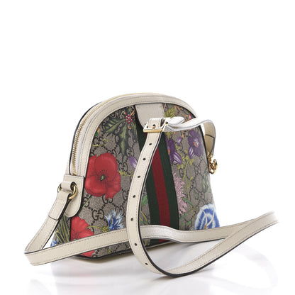 Gucci GG Supreme Monogram Flora Web GG Small Ophidia Dome Shoulder Bag White 3 of 14
