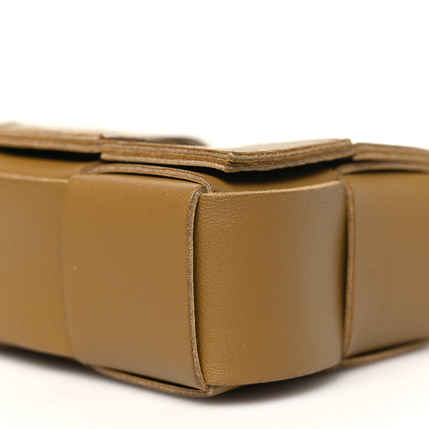 Bottega Veneta Lambskin Maxi Intrecciato Extra Mini Cassette Crossbody Bag Ochre 9 of 9