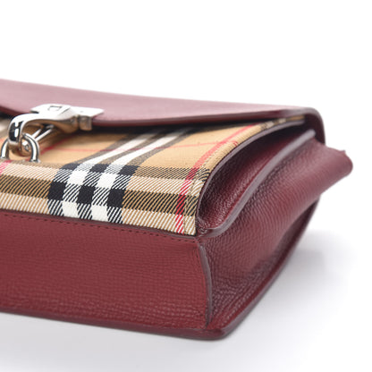 Burberry Grainy Calfskin Vintage Check Baby Macken Crossbody Bag Crimson 8 of 10