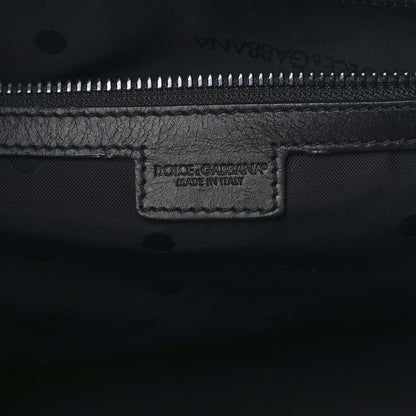 Dolce & Gabbana Canvas Calfskin Embroidered Logo Large Edge Shopper Tote Blue 6 of 8