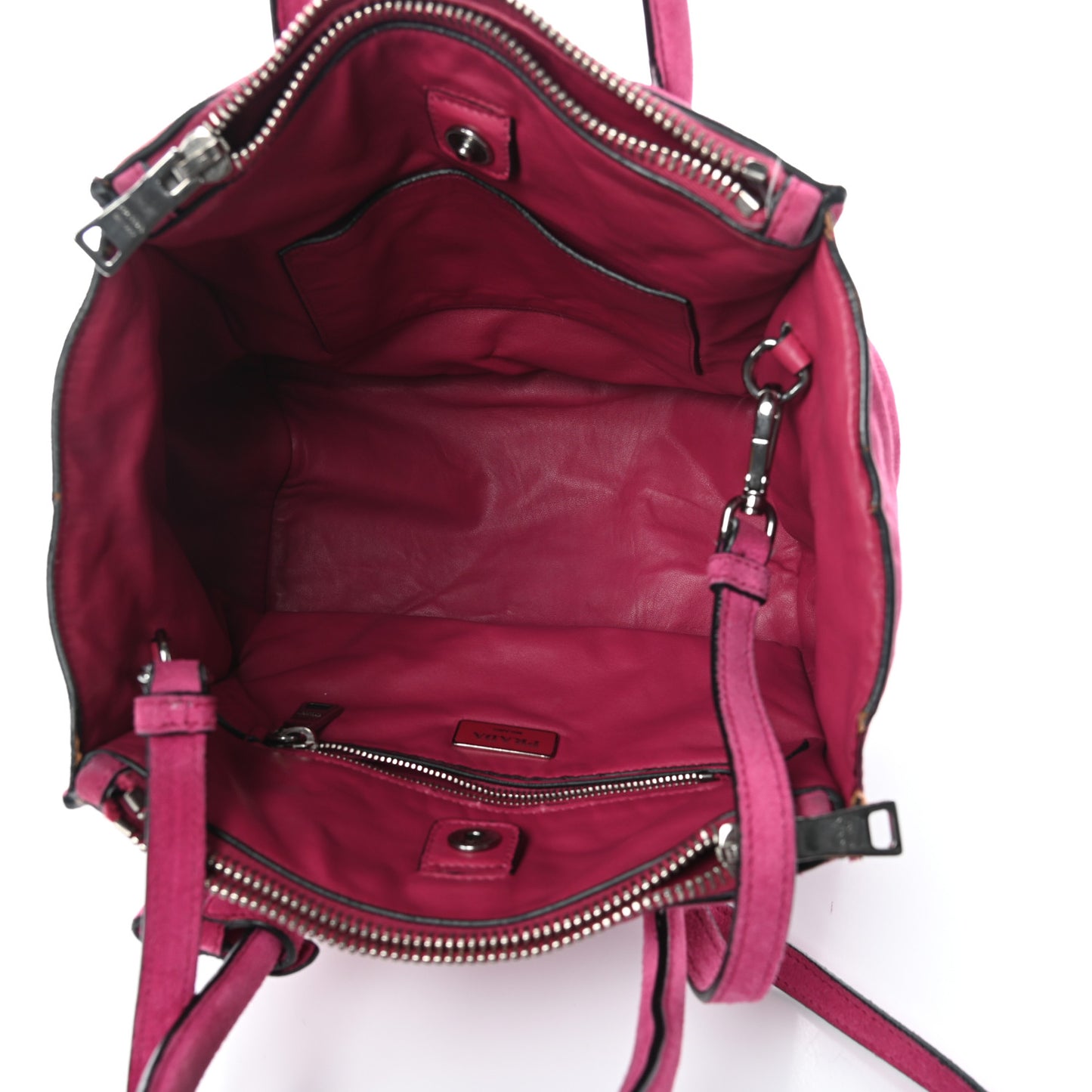 Scamosciato Suede Twin Pocket Tote Fuxia