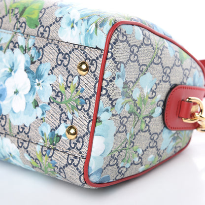 Gucci GG Supreme Monogram Blooms Small Boston Beige Blue Navy Hibiscus Red 9 of 9