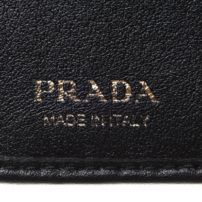 Prada Saffiano Compact Bow Zip Around Wallet Black 13 of 15