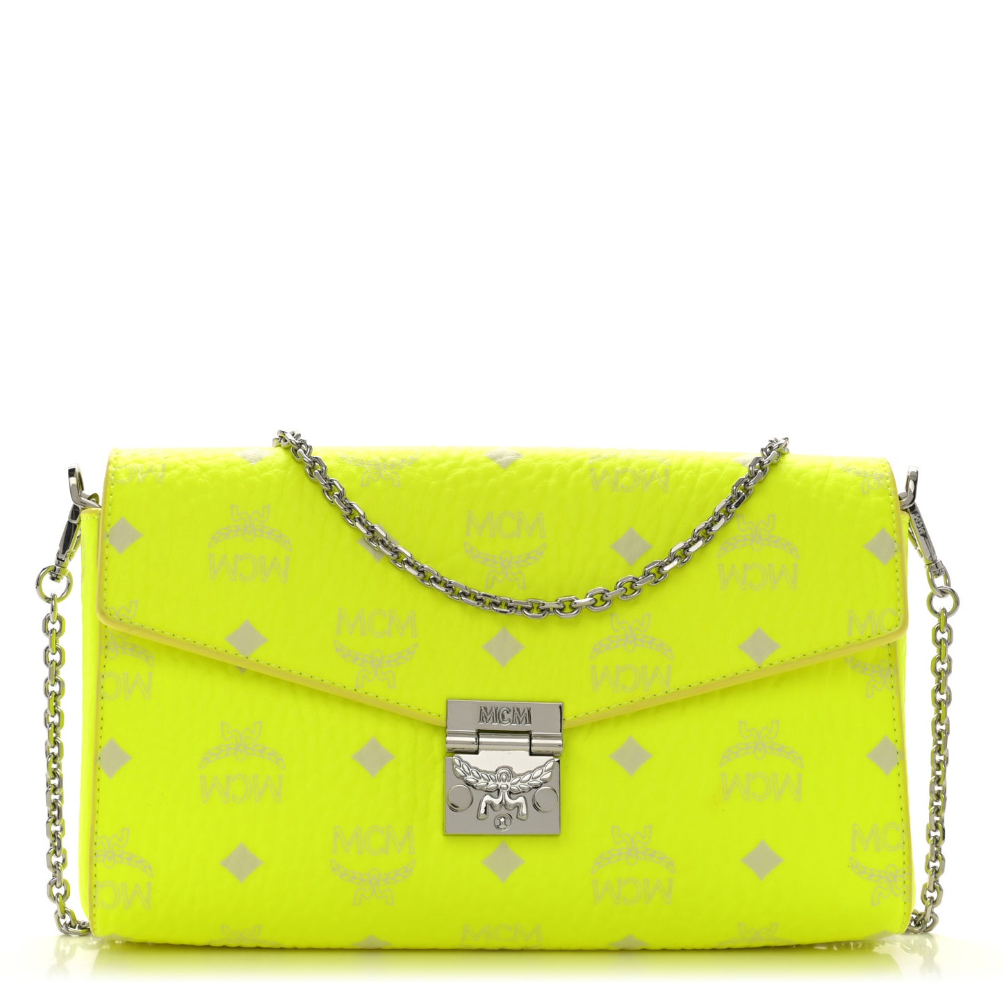 Visetos Monogram Medium Millie Crossbody Bag Neon Yellow