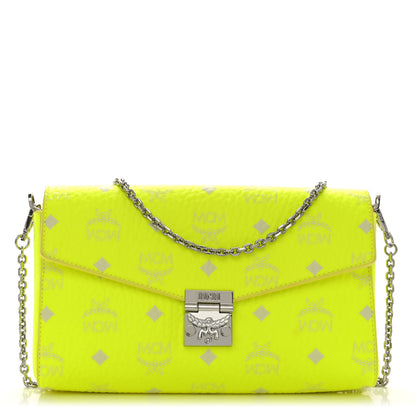 MCM Visetos Monogram Medium Millie Crossbody Bag Neon Yellow 1 of 11