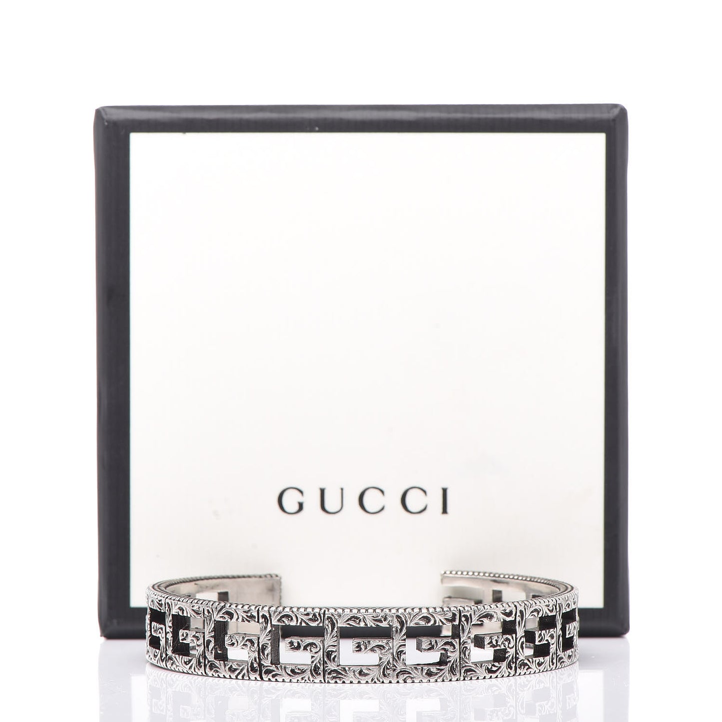 Sterling Silver Square G Motif Cuff Bracelet