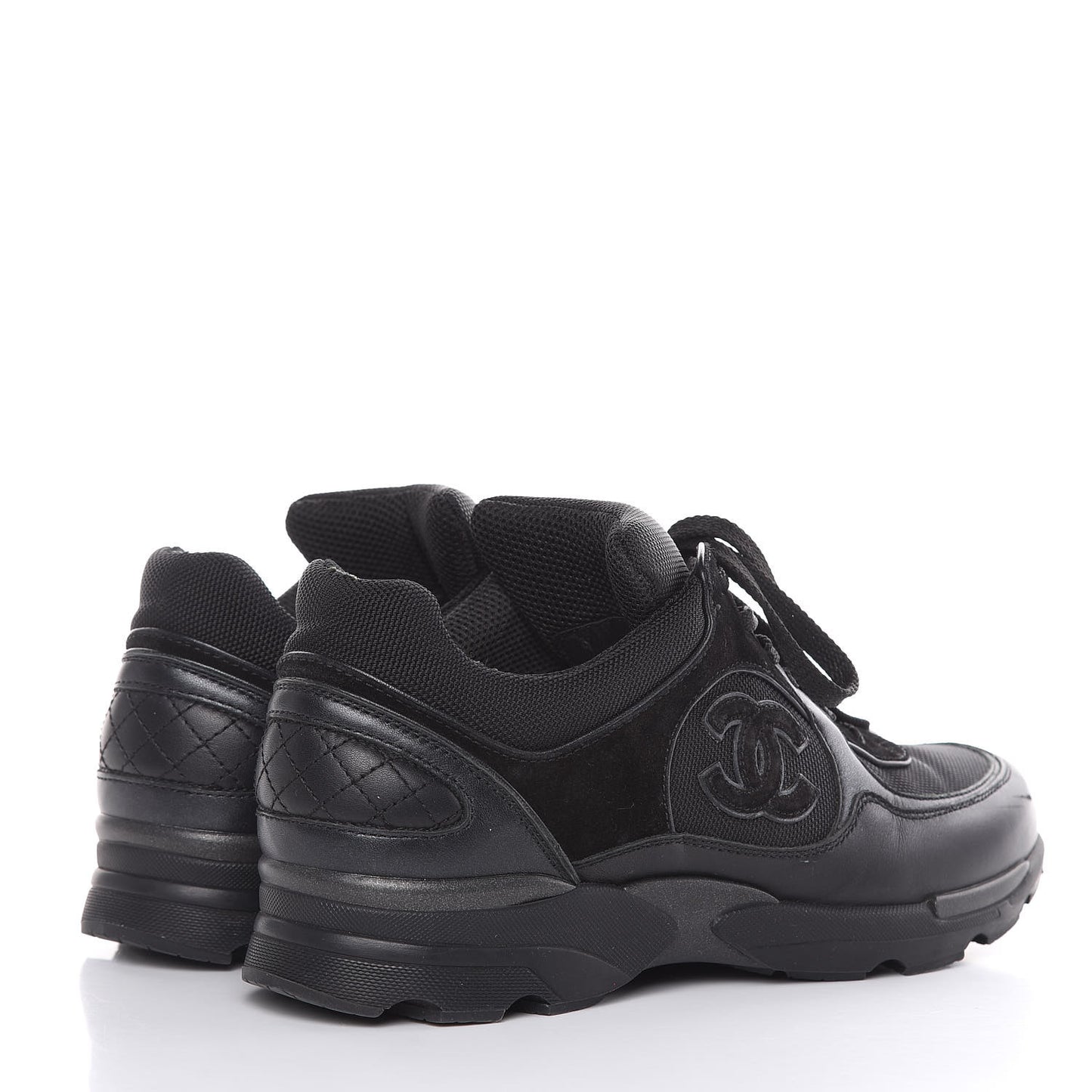 Toile Suede Calfskin CC Sneakers 39 Black