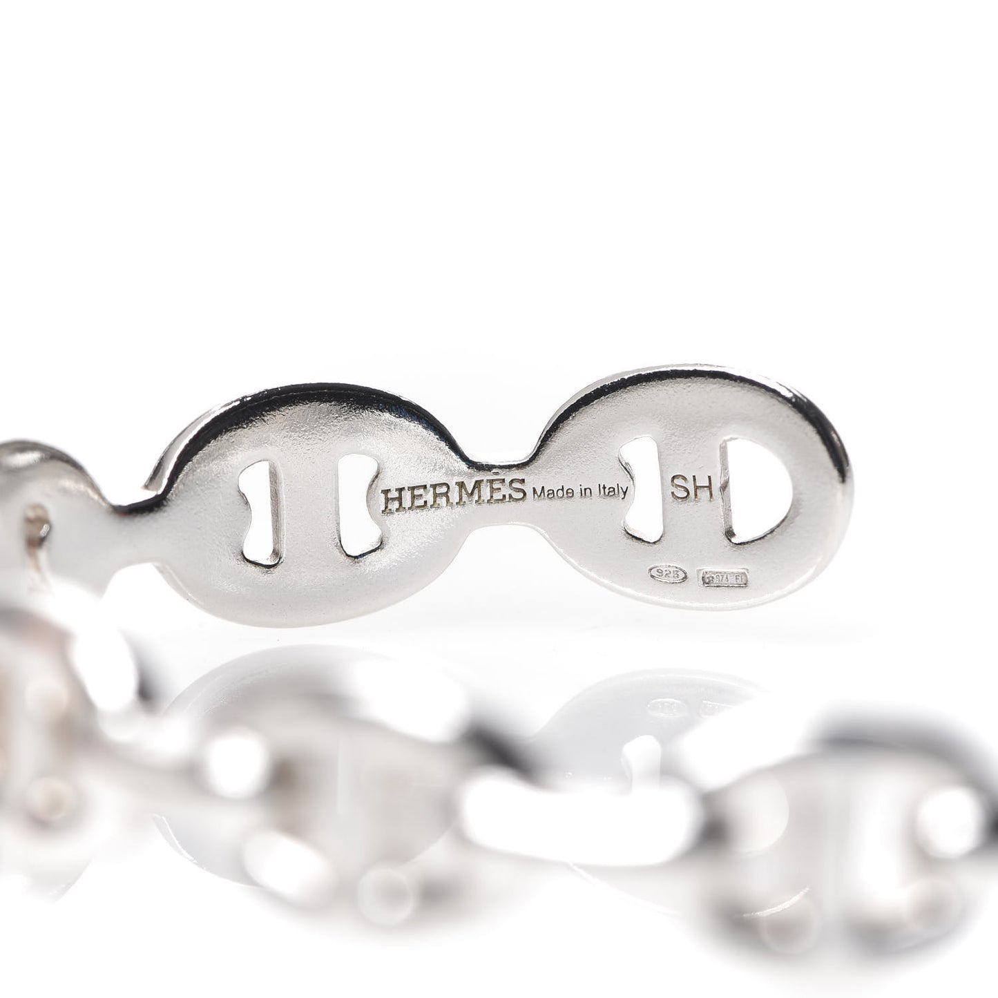 Sterling Silver MM Chaine d'Ancre Enchainee Cuff Bracelet SH