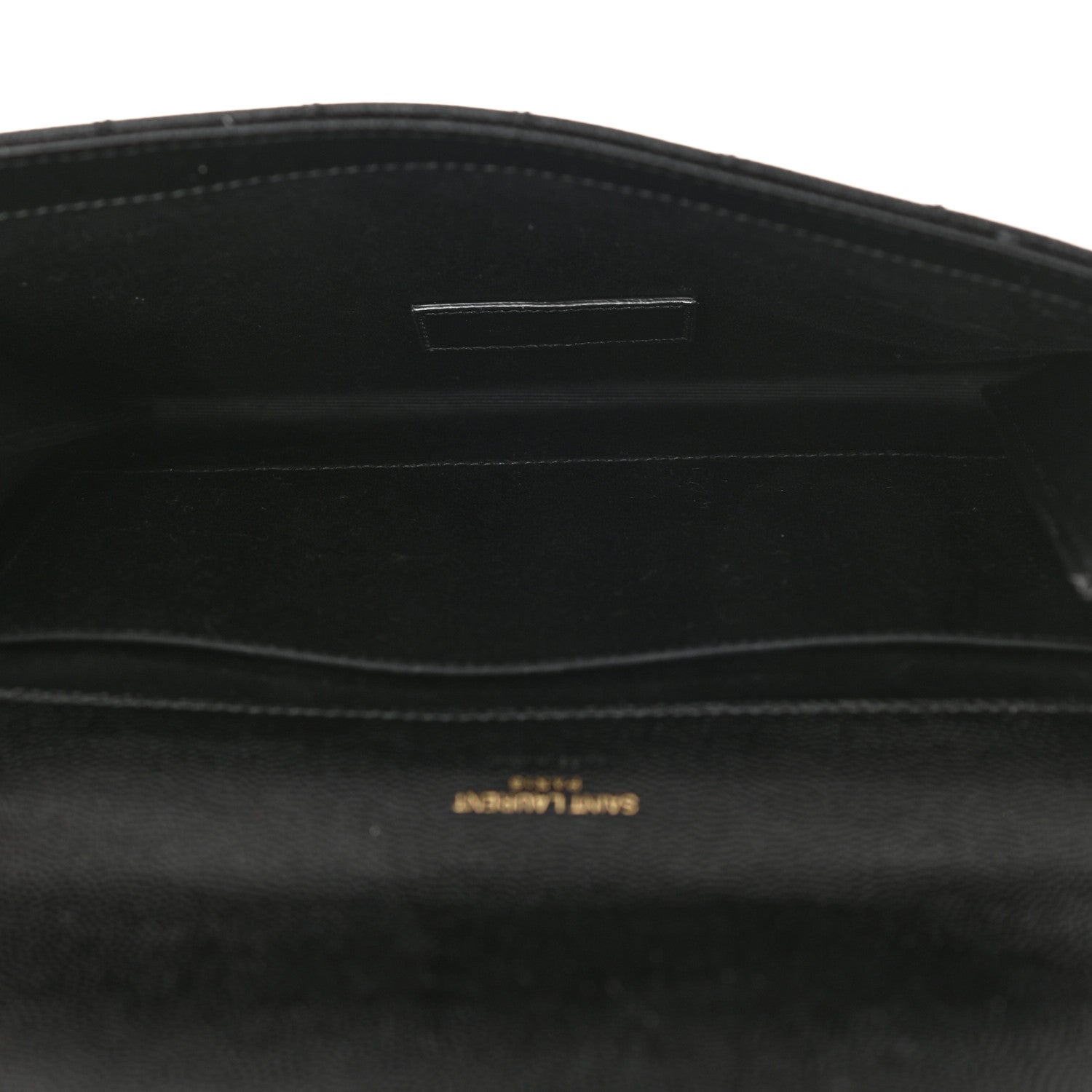 Saint Laurent Grain De Poudre Textured Mixed Matelasse Triquilt Monogram Clutch Black 5 of 10