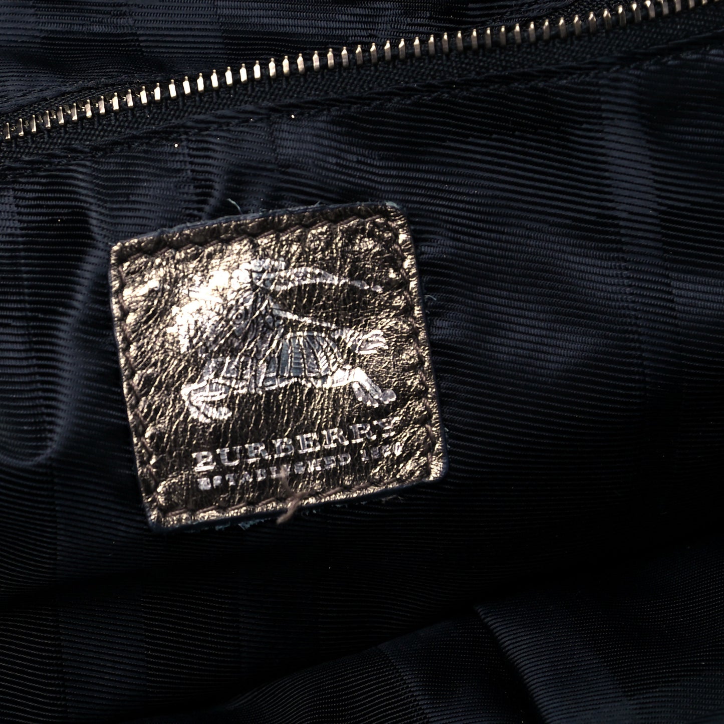 Metallic Patent House Check Sliced Large Manor Pewter