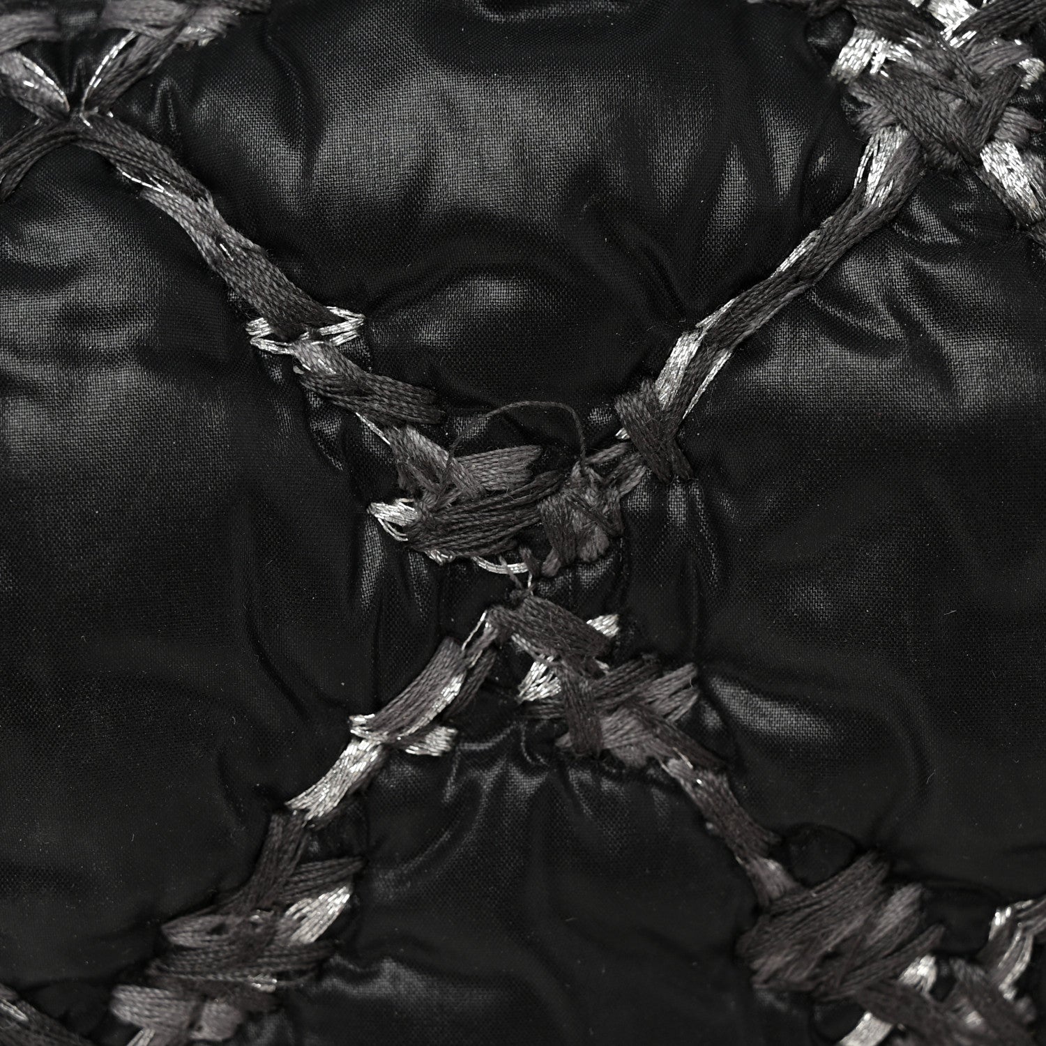 Chanel Nylon Quilted Tweed Stitch Bubble Tote Black 12 of 13