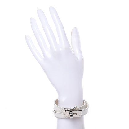 Hermes Epsom Kelly Double Tour Bracelet M White 2 of 8
