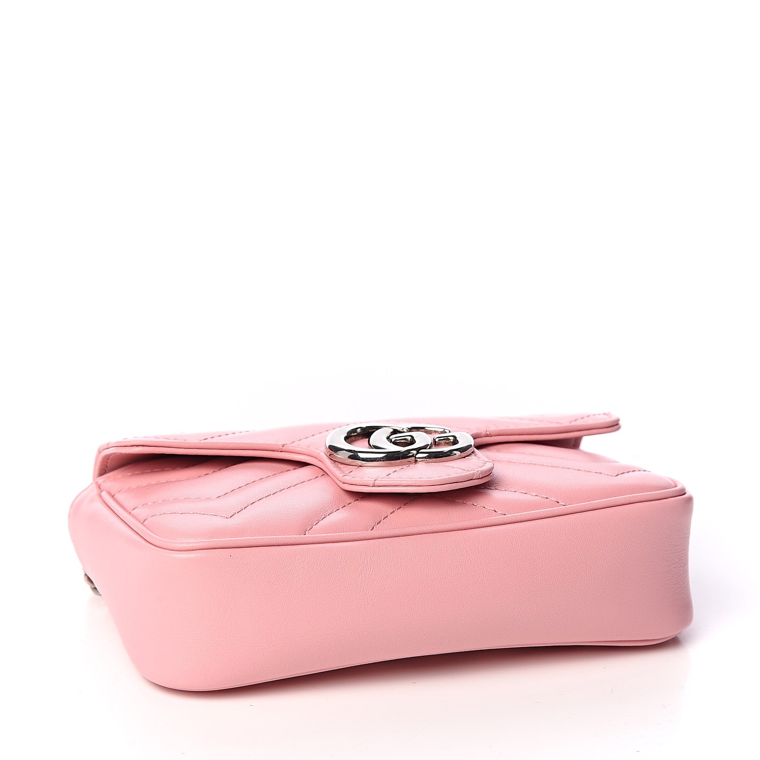 Gucci Calfskin Matelasse Super Mini GG Marmont Shoulder Bag Wild Rose 3 of 10