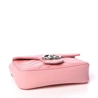 Gucci Calfskin Matelasse Super Mini GG Marmont Shoulder Bag Wild Rose 3 of 10