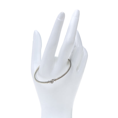 David Yurman Sterling Silver Diamond Cable Collectibles Heart Bracelet 2 of 4