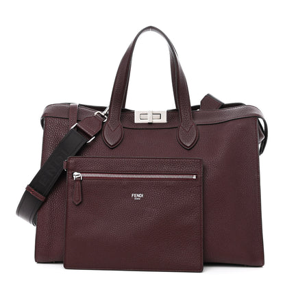 Fendi Cuoio Romano Peekaboo I SEE U Forty8 Satchel Granata 1 of 12
