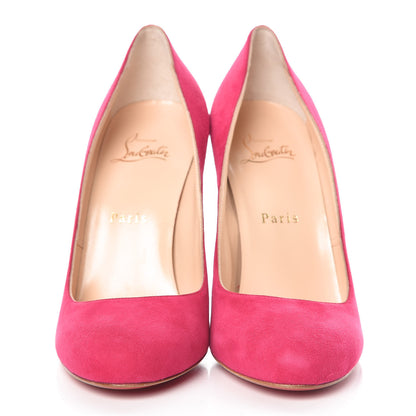 Christian Louboutin Suede Ron Ron 100 Pumps 38 Cyclamen 2 of 9