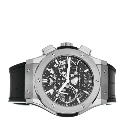 Hublot Titanium Alligator 45mm Classic Fusion Aerofusion Chronograph Automatic Watch Black 525.NX.0170.LR 2 of 5