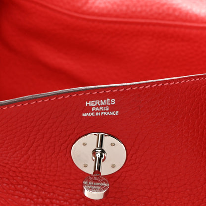 Hermes Taurillon Clemence Verso Lindy 26 Rouge Casaque Bougainvillea 6 of 17