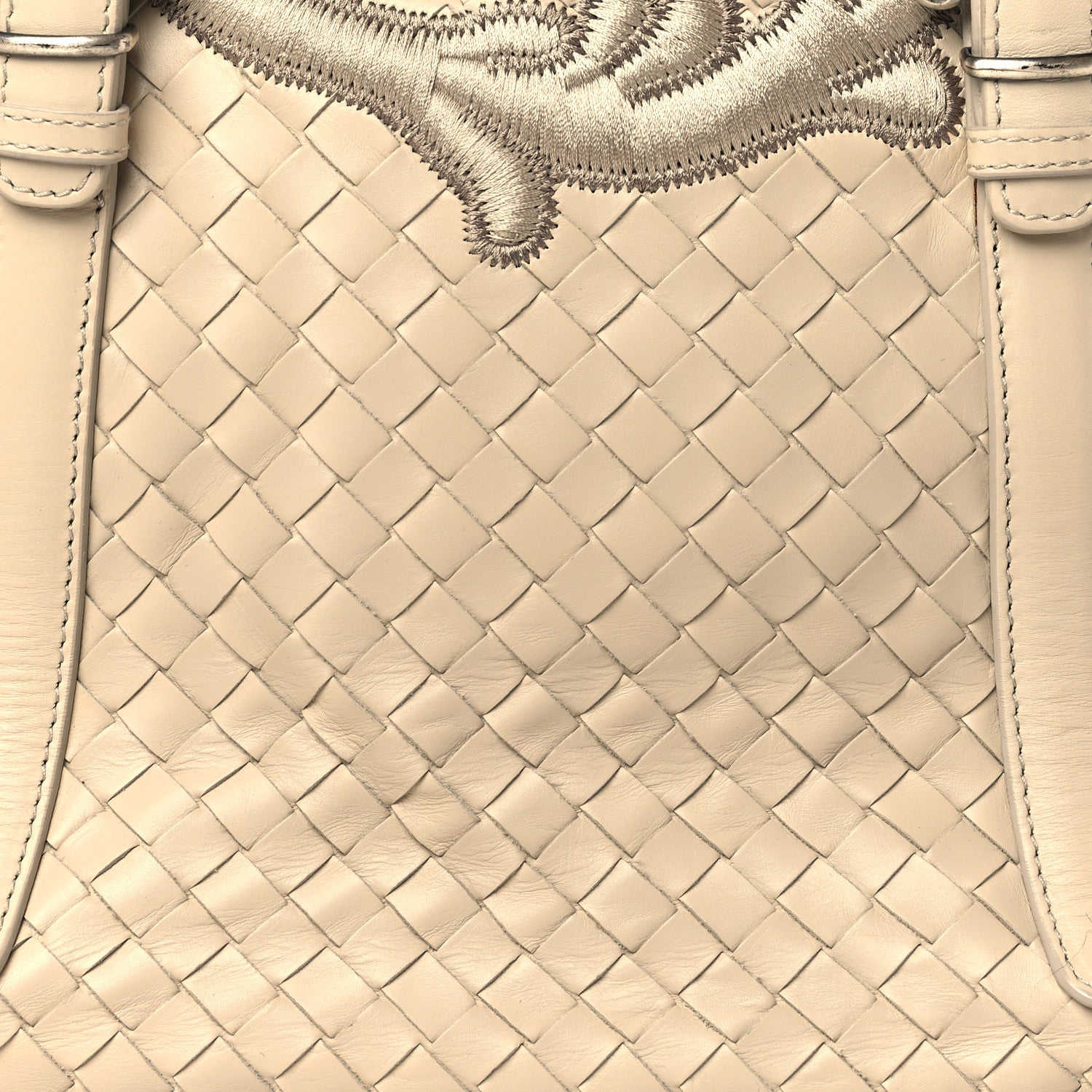 Bottega Veneta Nappa Intrecciato Embroidered Trim Tote Light Beige 7 of 9
