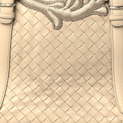 Bottega Veneta Nappa Intrecciato Embroidered Trim Tote Light Beige 7 of 9