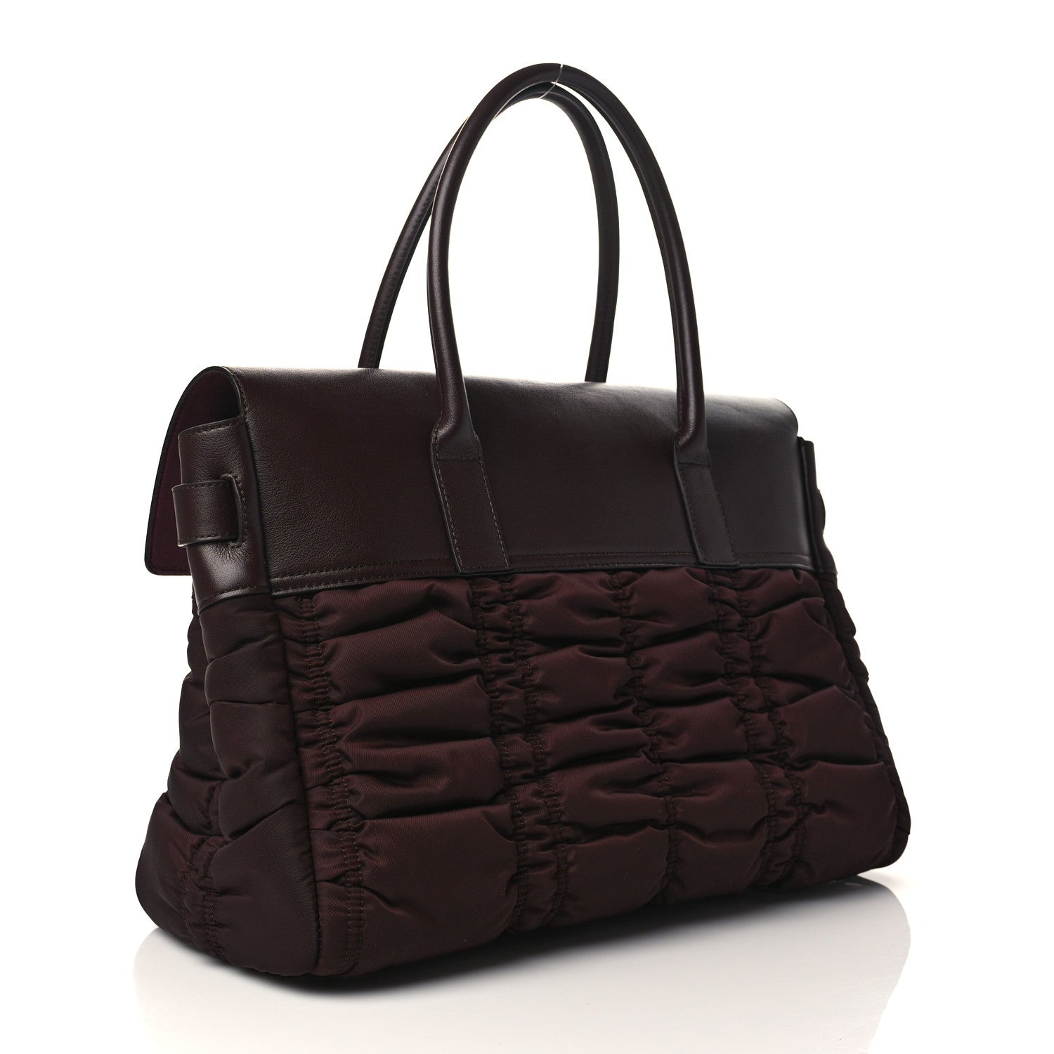 Mulberry Ruched Nylon Calfskin Bayswater Oxblood 2 of 9