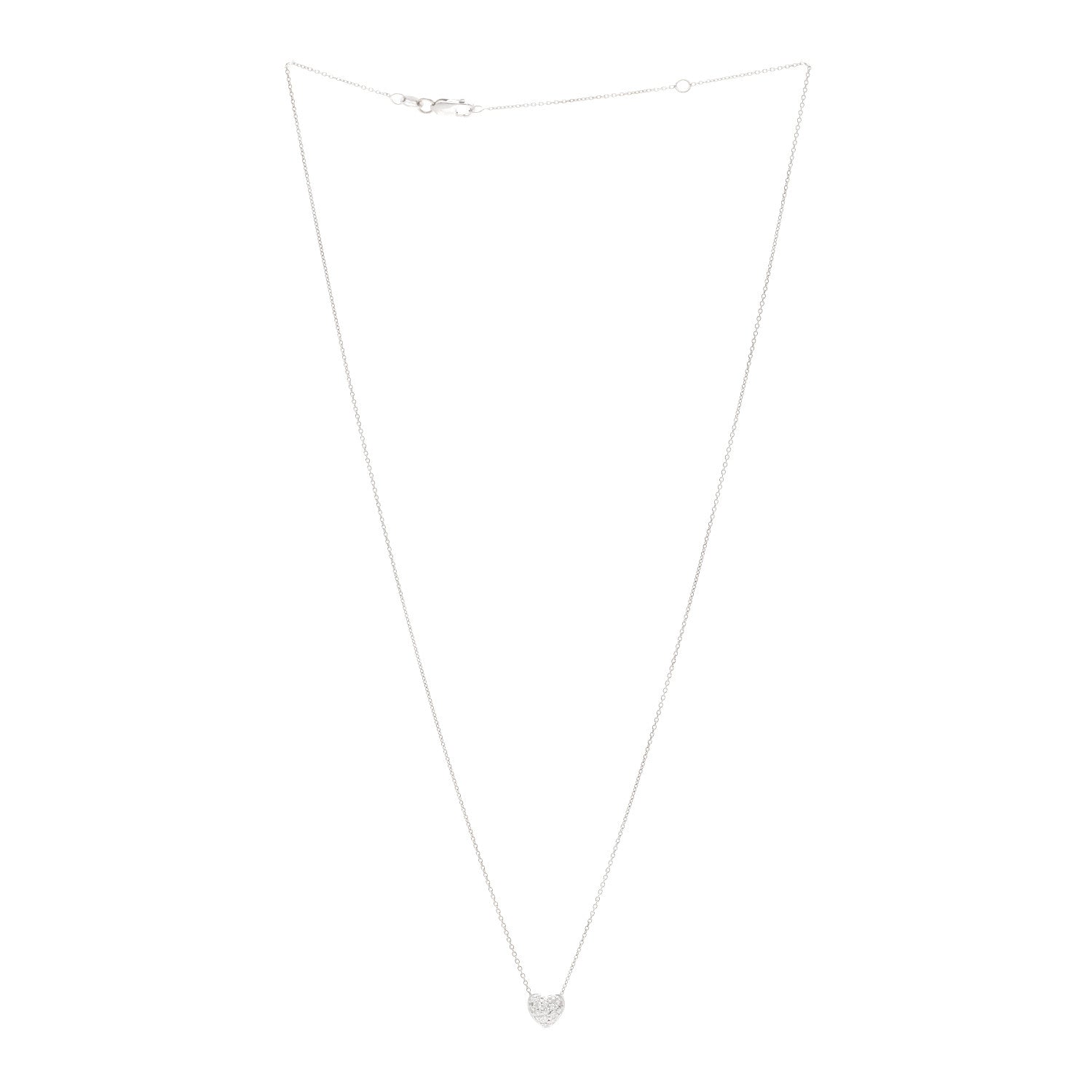 Roberto Coin 18K White Gold Diamond Tiny Treasures Puffed Heart Pendant Necklace 3 of 4