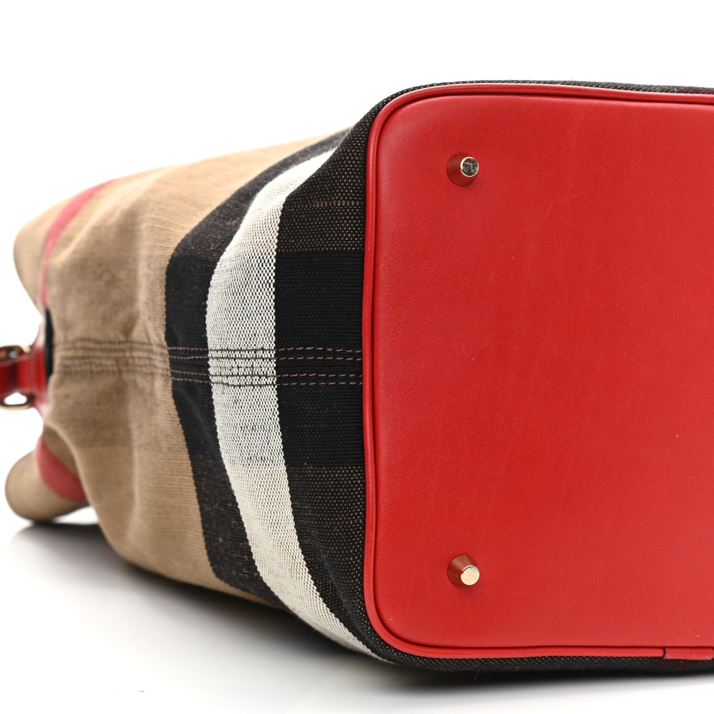 Canvas Mega Check Medium Ashby Hobo Cadmium Red