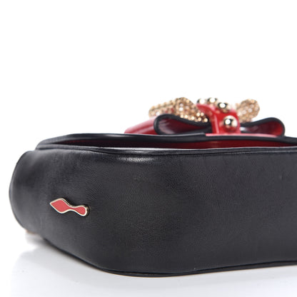 Christian Louboutin Calfskin Heart Sweety Charity Crossbody Bag Black Red 6 of 10
