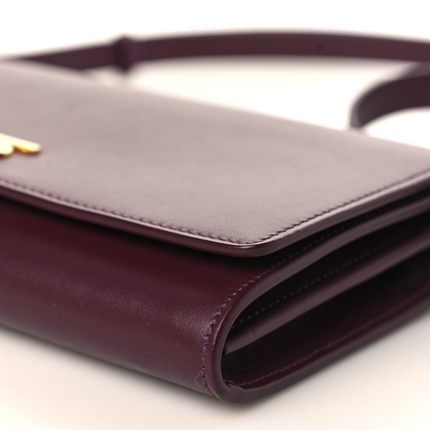 Calfskin Hannah Wallet with Detachable Strap Deep Maroon