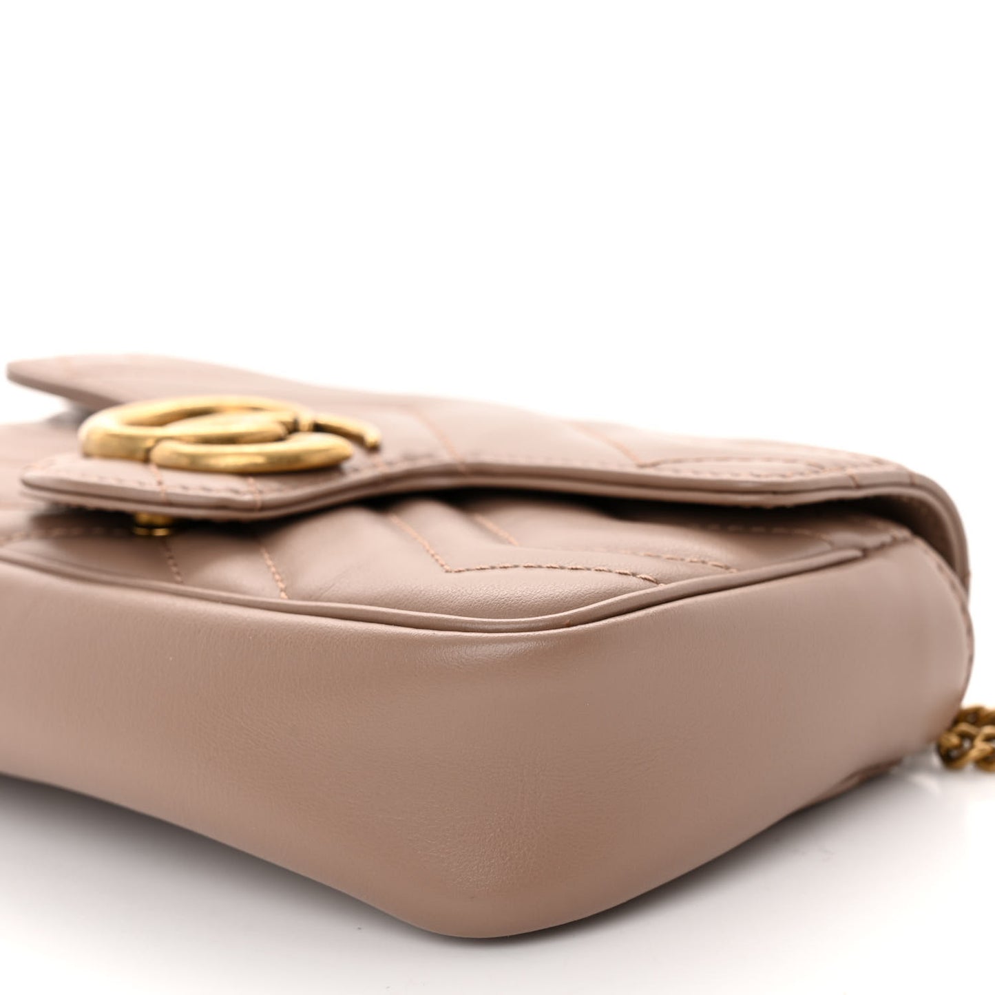 Calfskin Matelasse Super Mini GG Marmont Shoulder Bag Porcelain Rose