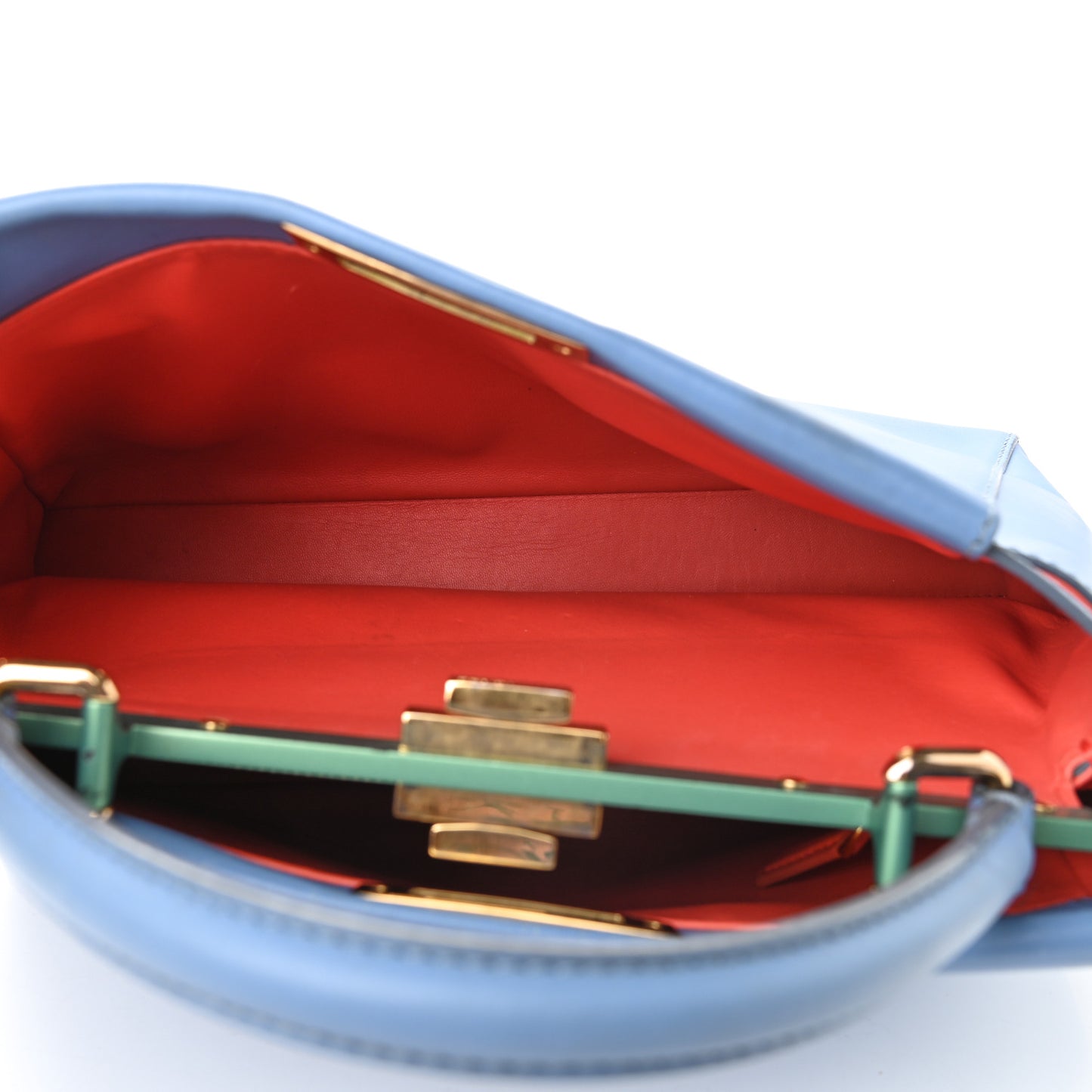 Vitello Morgan Shiny Nappa Medium Peekaboo Iconic Satchel Maldives Papavero
