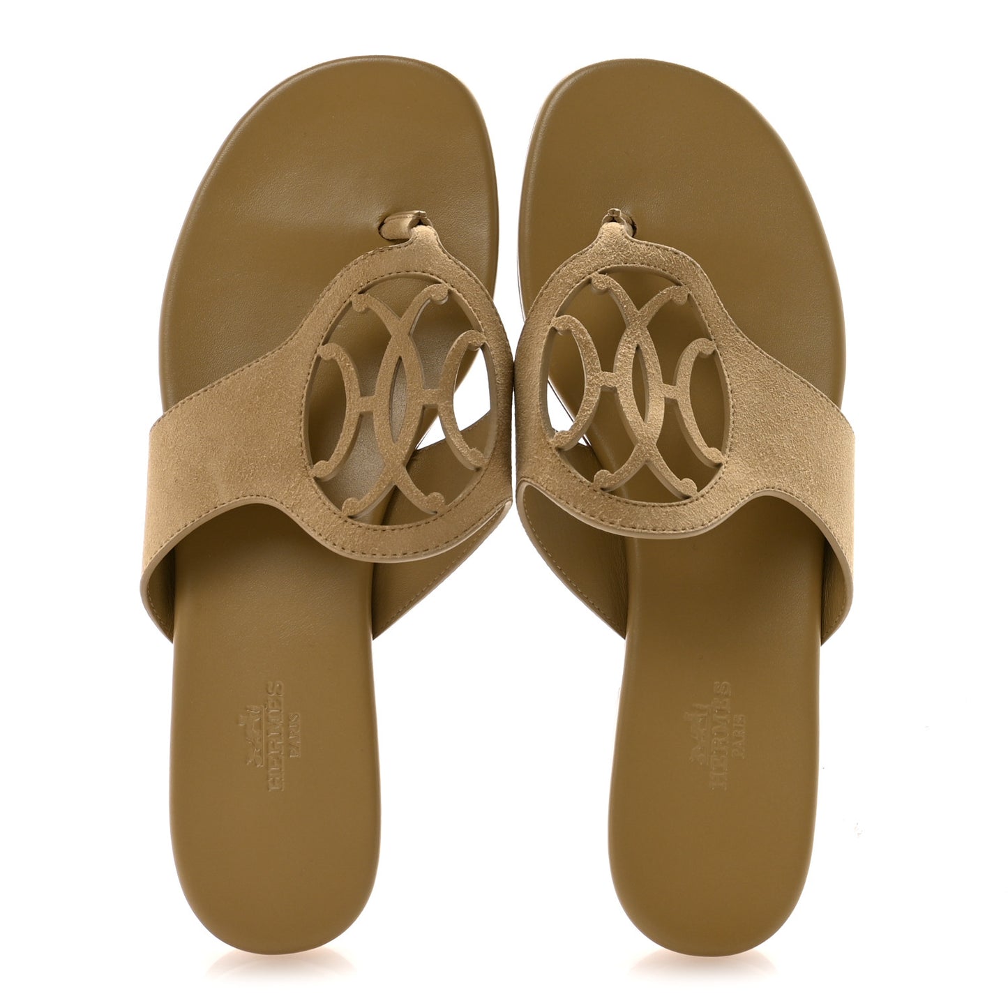 Suede Goatskin Womens Mage Sandals 38.5 Beige Albatre