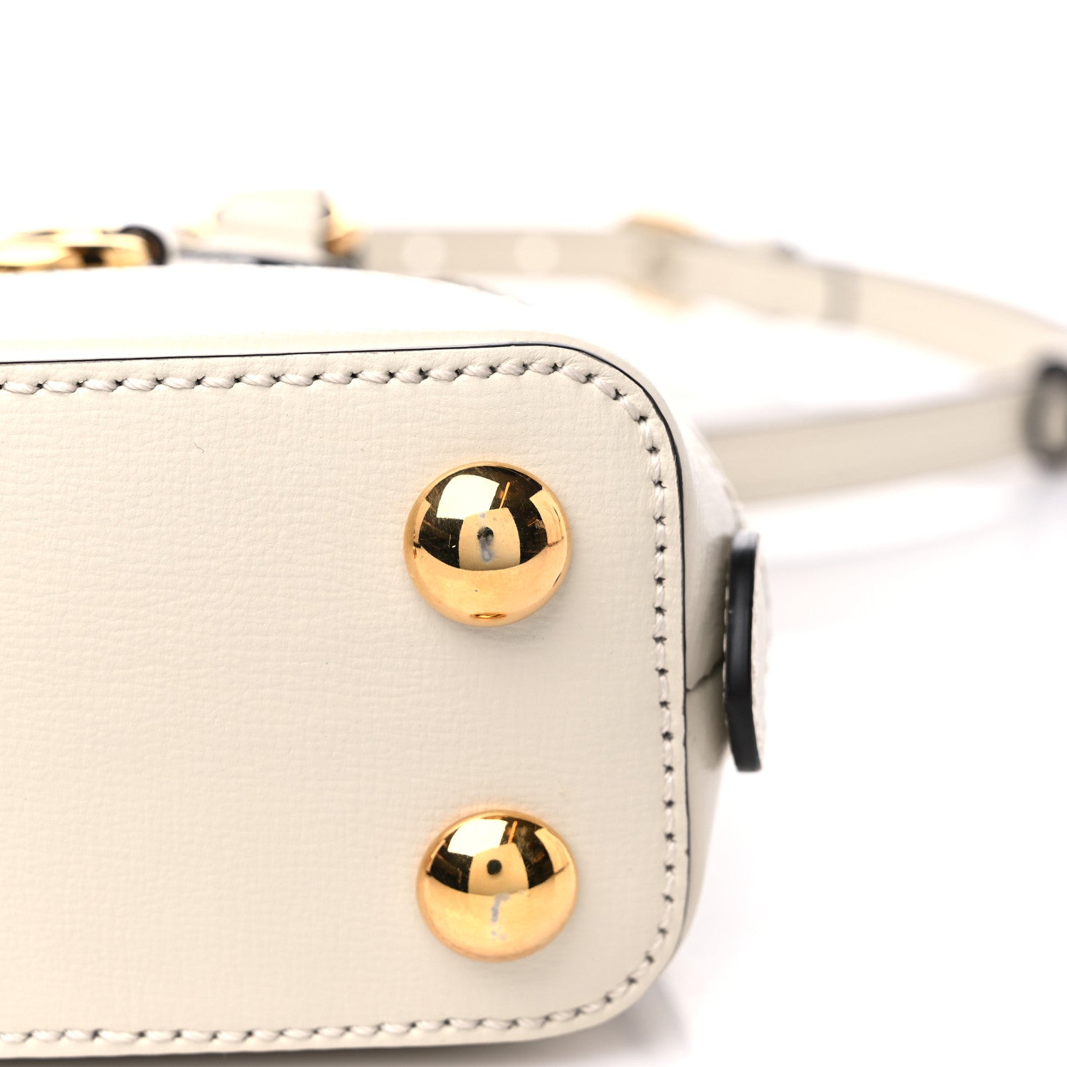 Gucci GG Supreme Monogram Azalea Calfskin Mini Horsebit 1955 Top Handle Bag Beige Ebony Mystic White 11 of 13