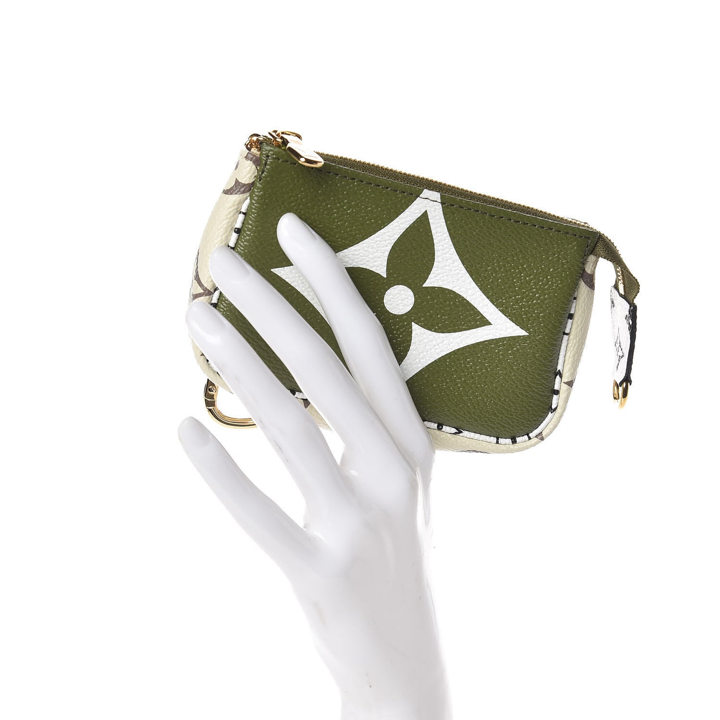 Monogram Giant Micro Pochette Accessories Kaki White